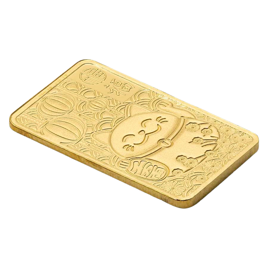 PAMP Lucky Cat 1 Gram Gold Bar