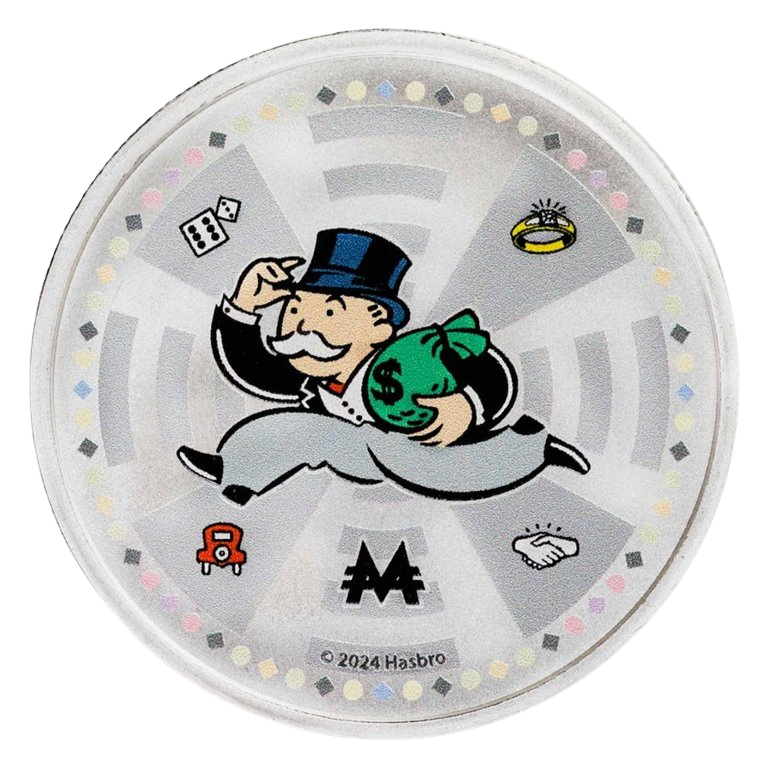 2024 Samoa Mr Monopoly Colorized 1 oz Silver Coin in TEP