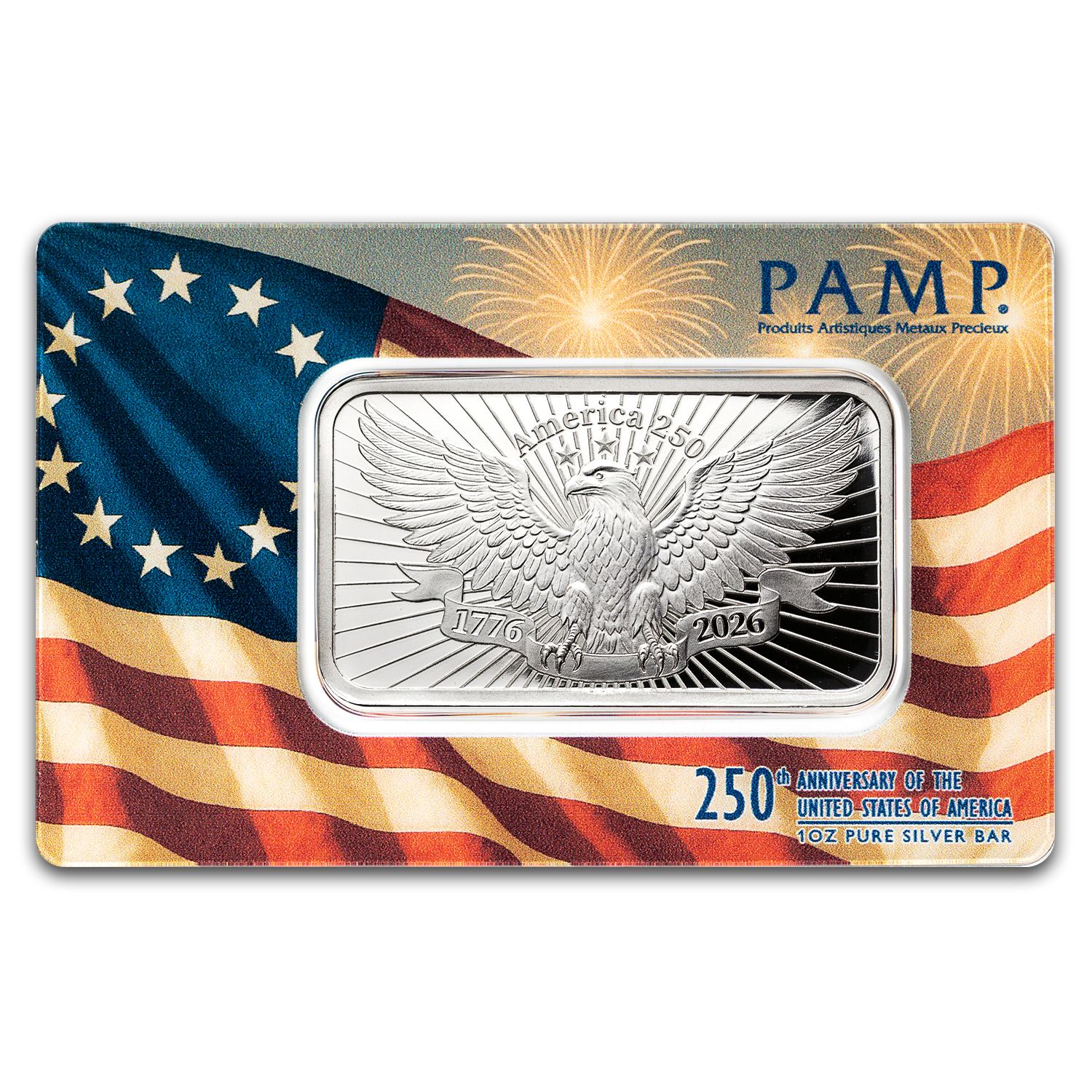 Pamp 1oz Silver 250th Anniversary of USA Eagle