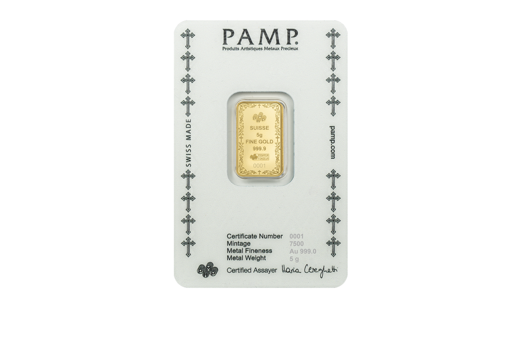 Pamp 5g Gold Bar Cross of Christianity