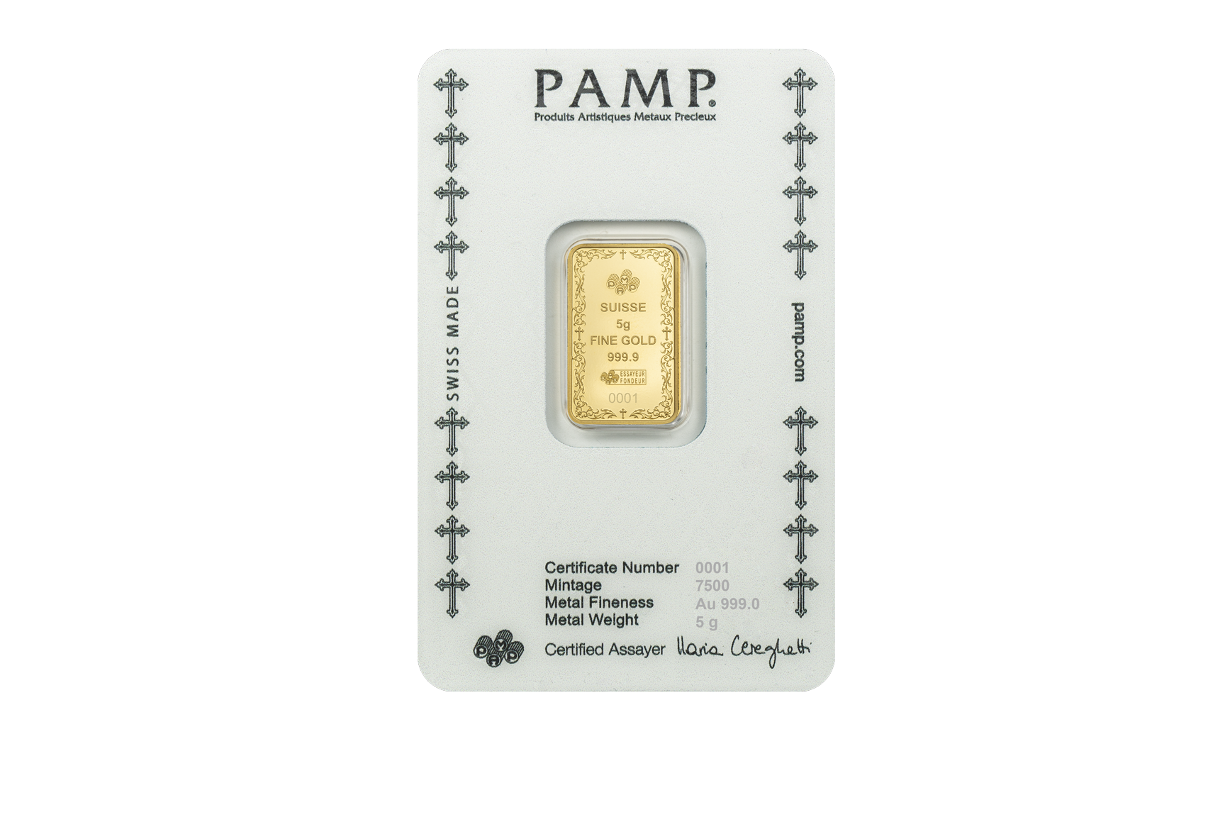 Pamp 5g Gold Bar Cross of Christianity