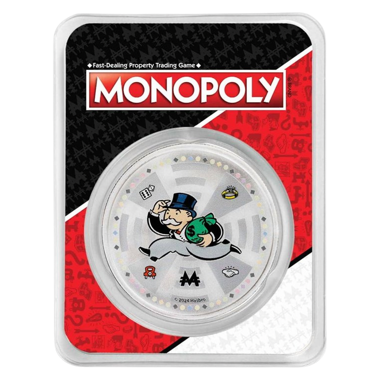2024 Samoa Mr Monopoly Colorized 1 oz Silver Coin in TEP