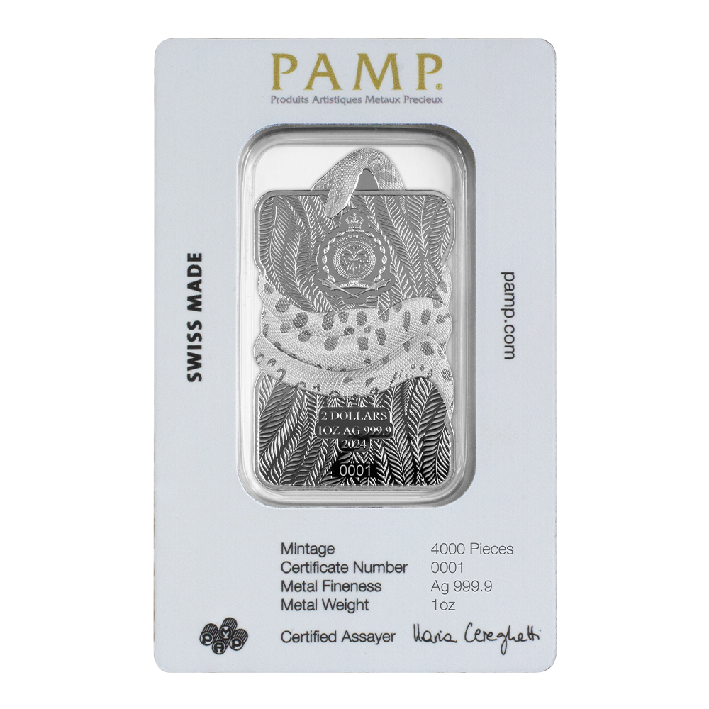 Pamp Nature’s Grip Green Anaconda - 1oz Silver Legal Tender Bar