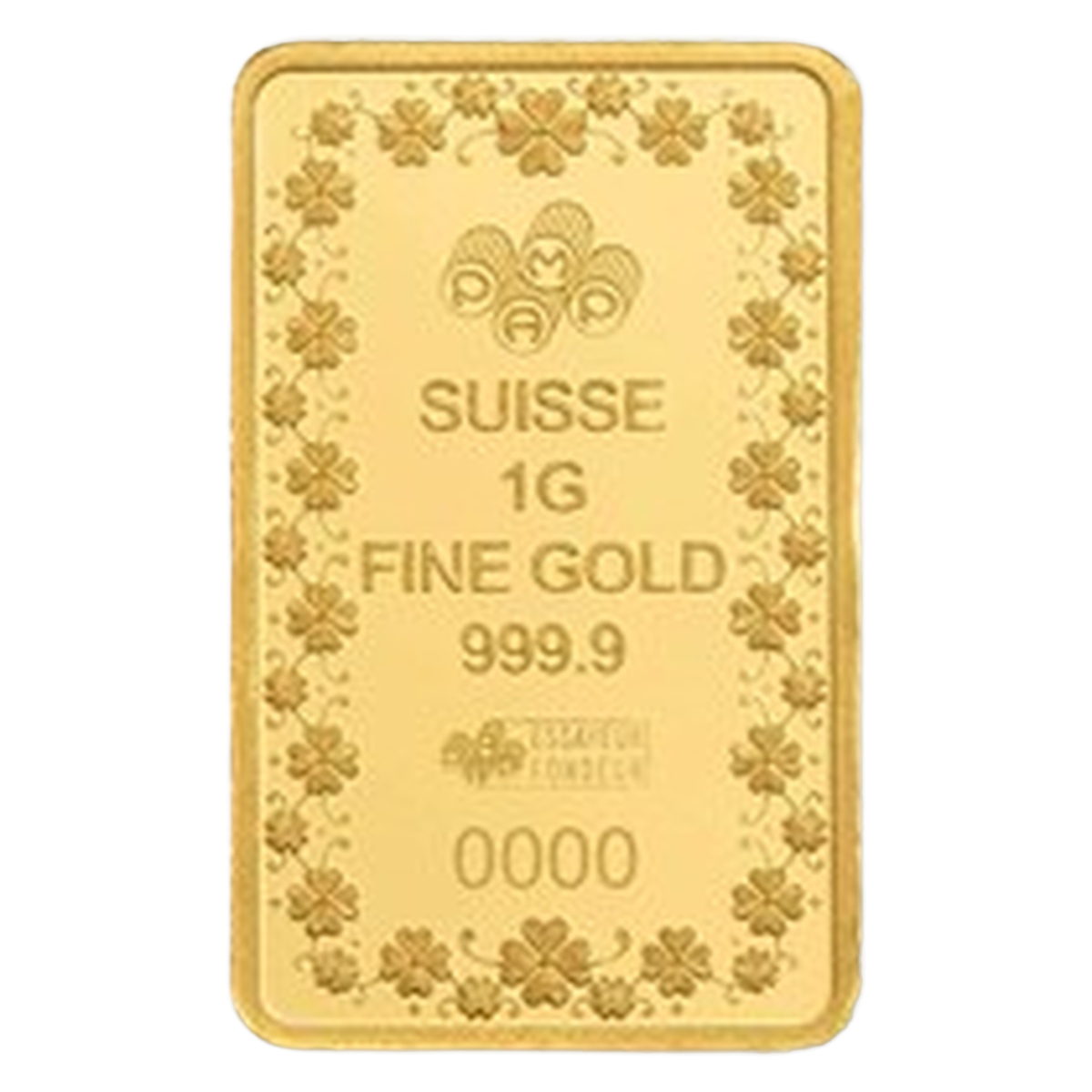 PAMP Suisse Lucky Pig 1g Gold Bar with Sleeve – PAMP Suisse weight, purity and serial-number side
