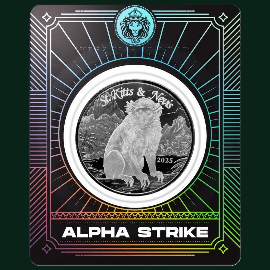 Scottsdale 2025 EC8 St. Kitts & Nevis | Green Vervet Monkey 1 oz Silver Coin Alpha Strike