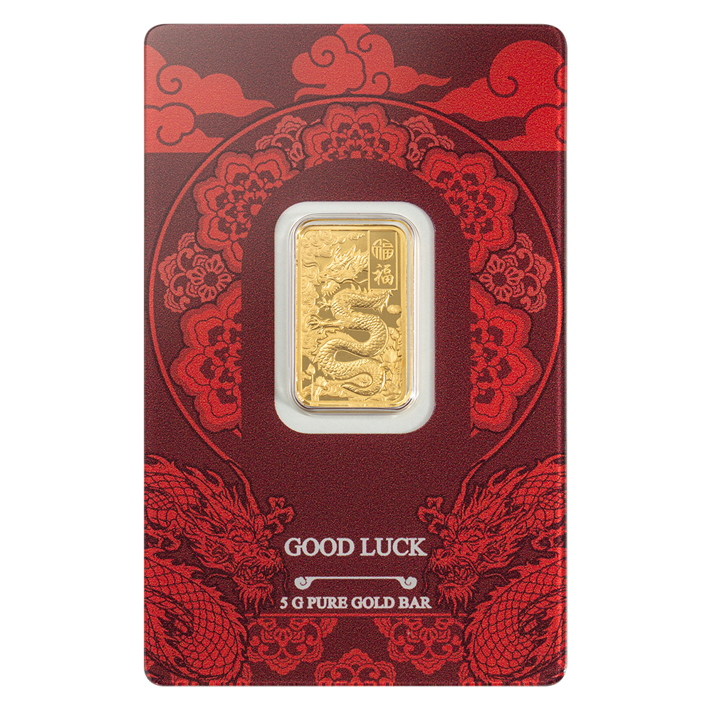 Pamp 5g Pure Gold Bar - Good Luck Yellow Dragon