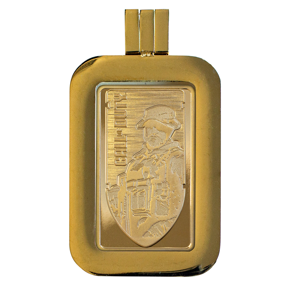 Call of Duty®: Modern Warfare® III 5g gold bar with pendant frame & bonus in-game weapon charm – additional view