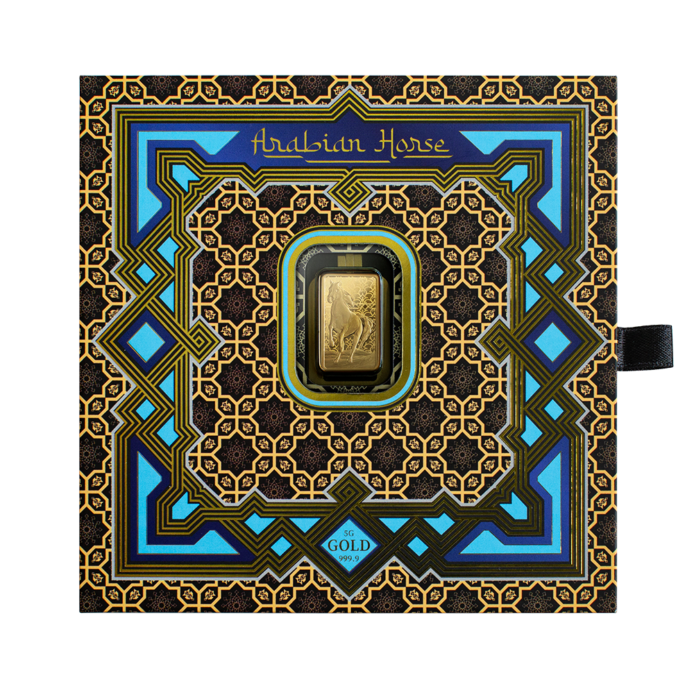 Pamp Arabian Horse 5g Pure Gold Bar with Pendant Frame