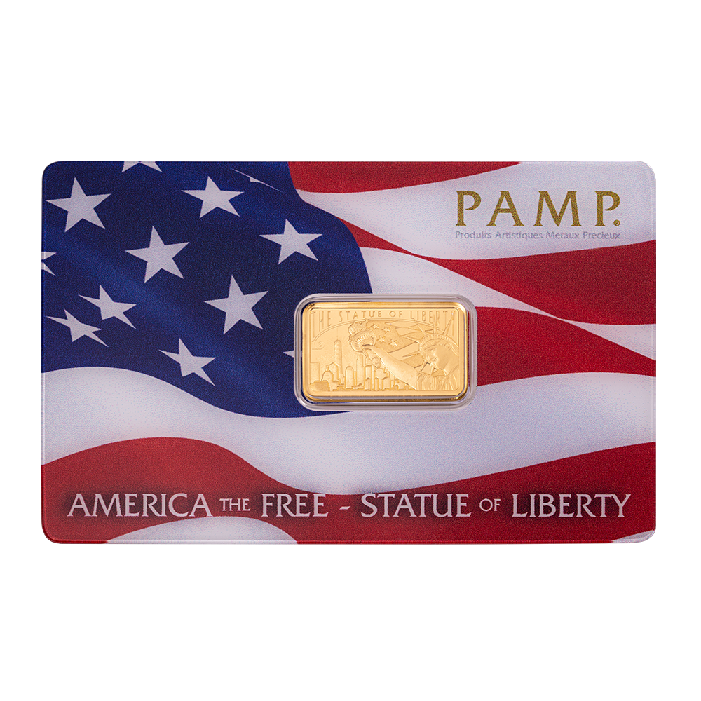 Pamp America the Free 5g Pure Bar Gold - Statue of Liberty