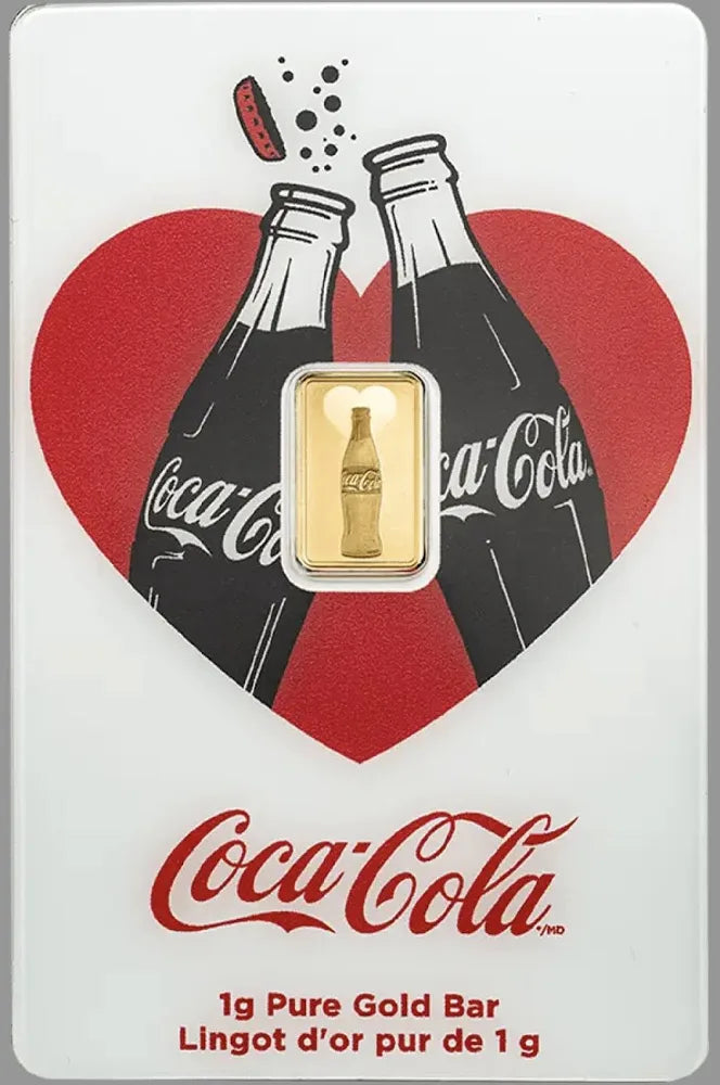Pamp Valentines Coca Cola 1g Gold Bar