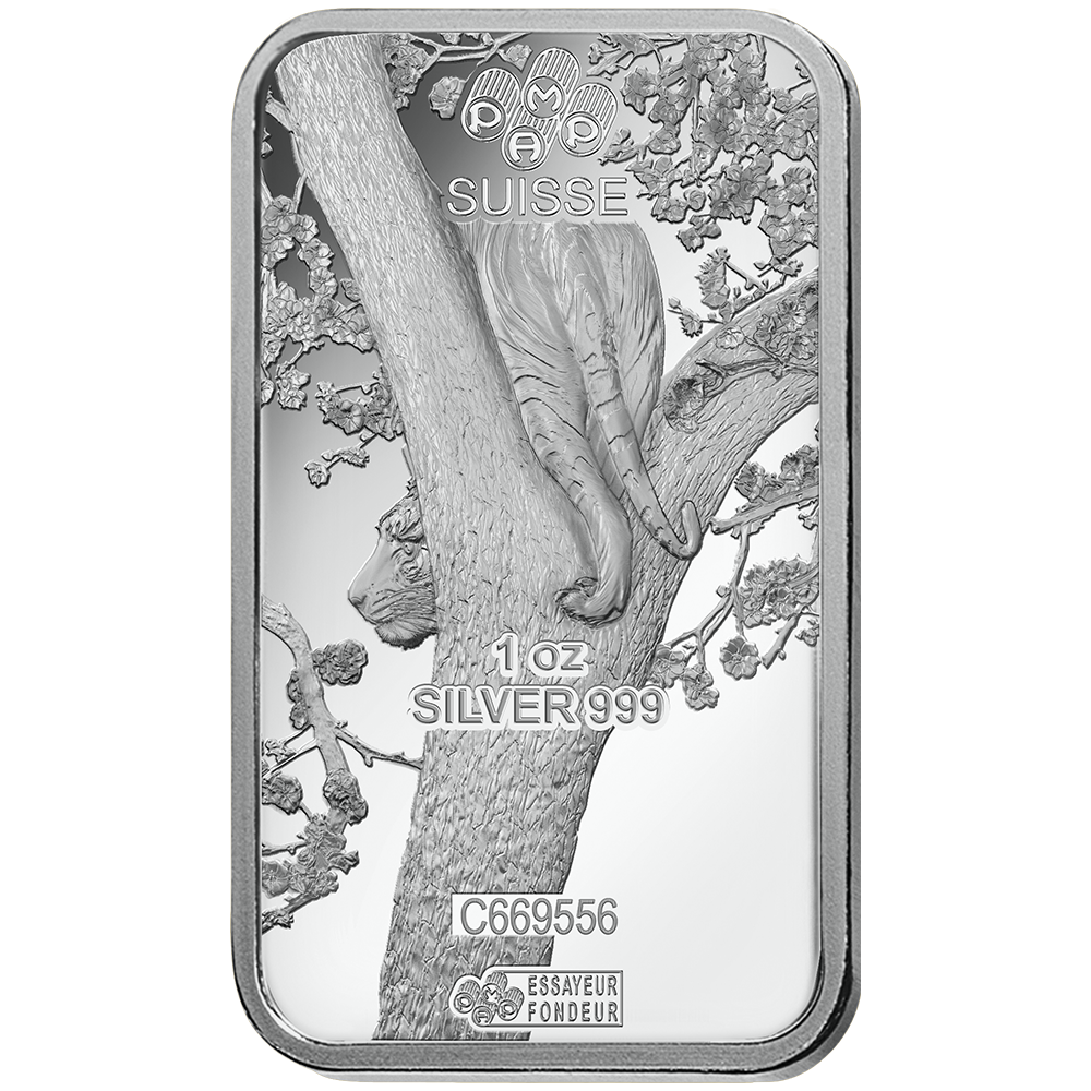 2022 Pamp Lunar Year of the Tiger Silver Minted Bar - 1oz