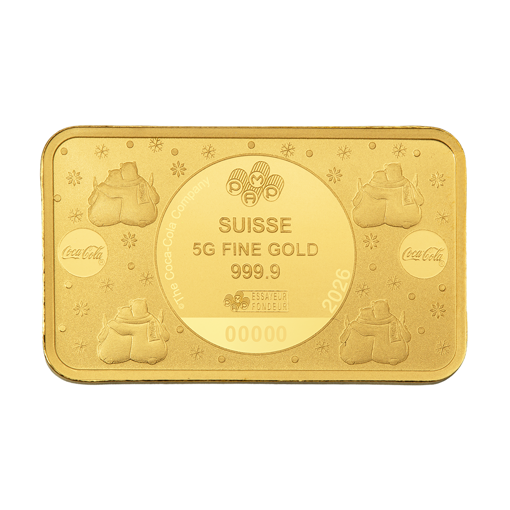 PAMP Coca-Cola® Polar Bear Hugs 5g Gold Bar