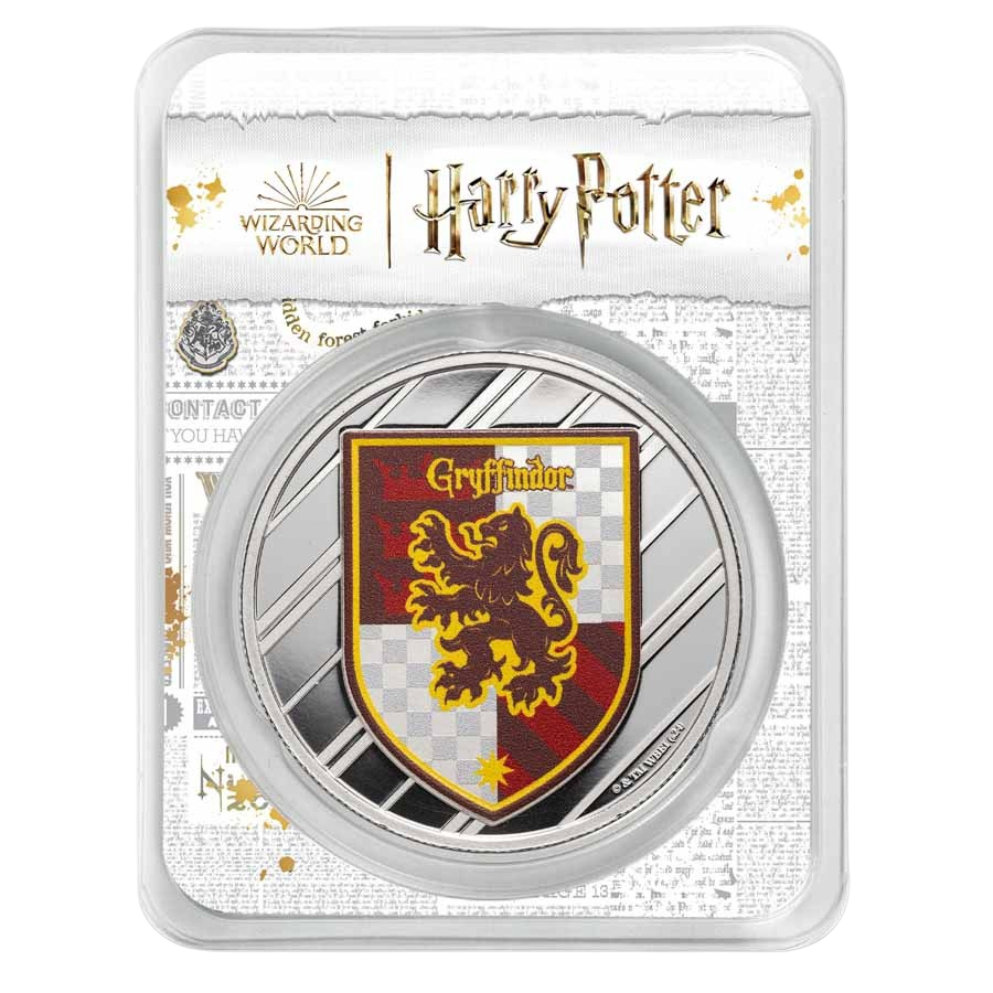 Harry Potter Gryffindor Colorized 1 oz Silver Round in TEP – product view