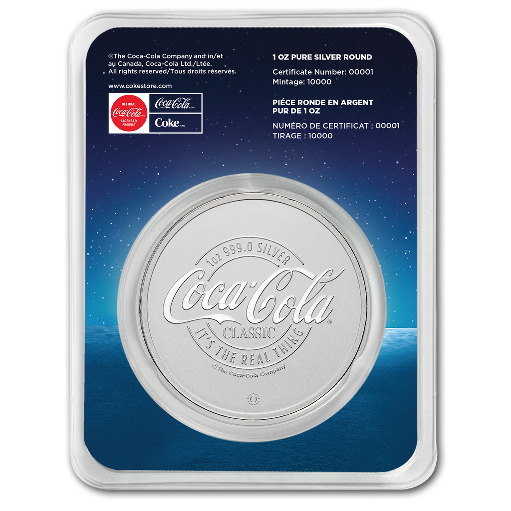 Coca-Cola® 1 oz Silver Colorized Polar Bears Round in TEP