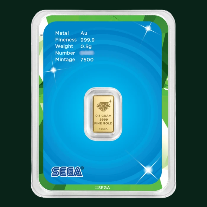 Sonic the Hedgehog 0.5 Gram 35th Anniversary .9999 Gold Minted Bar