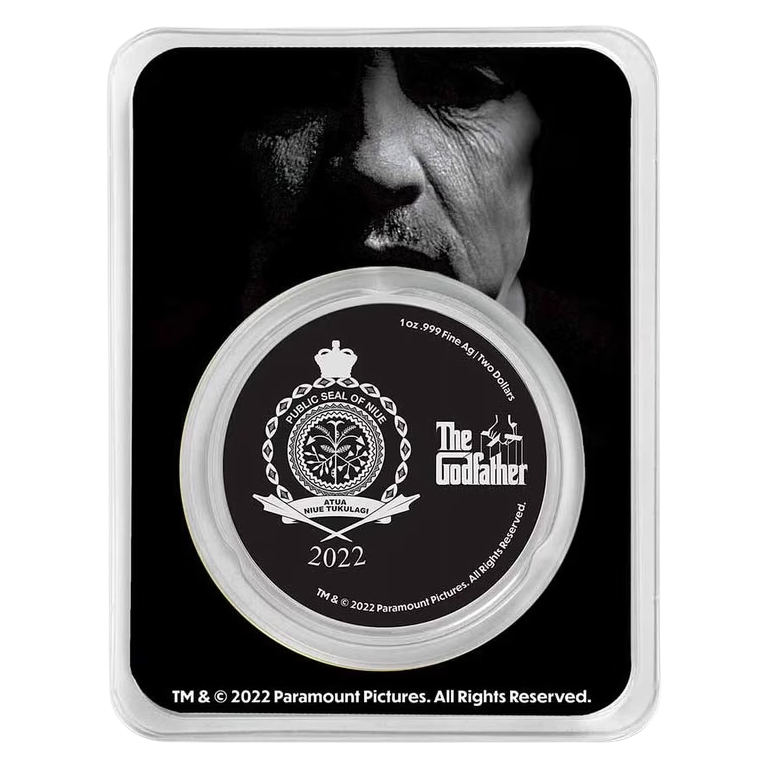 2022 Niue Godfather 50th Anniversary Colorized 1 oz Silver Coin in TEP