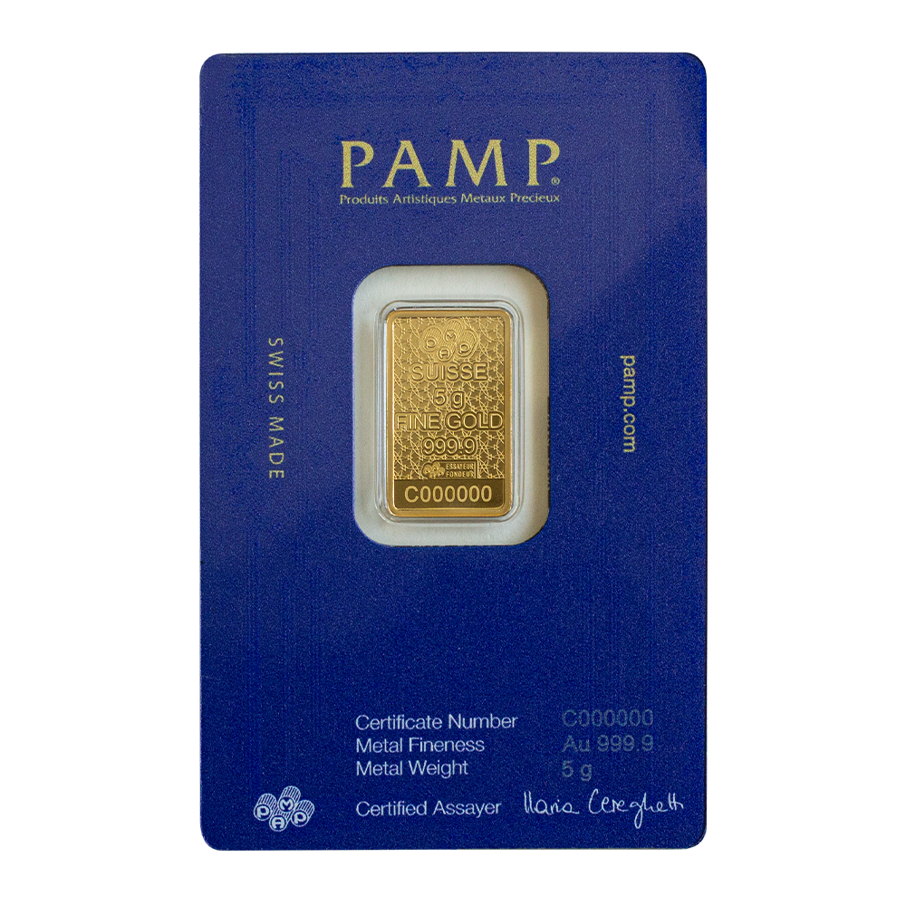 Pamp Arabian Horse 5g Pure Gold Bar with Pendant Frame