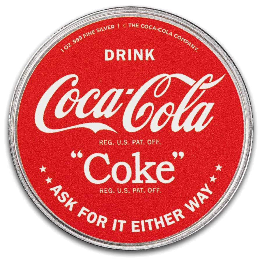 Coca-Cola® Colorized Bathing Beauties: Blonde 1 oz Silver Round in TEP