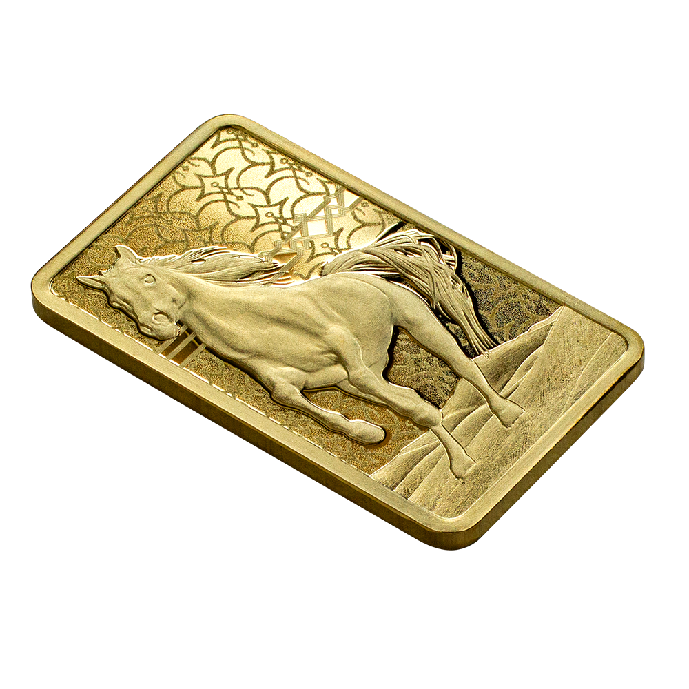 Pamp Arabian Horse 5g Pure Gold Bar with Pendant Frame