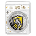 Harry Potter Hufflepuff Colorized 1 oz Silver Round in TEP – product view