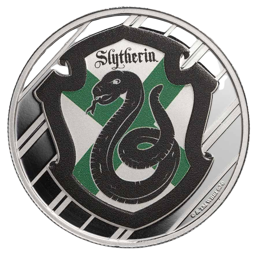 Harry Potter Slytherin Colorized 1 oz Silver Round in TEP – additional view