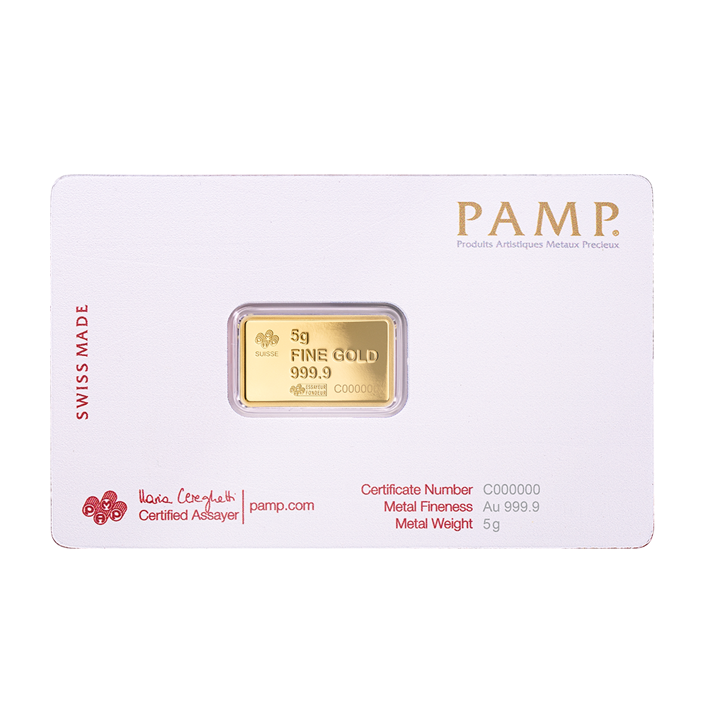 Pamp America the Free 5g Pure Gold Bar - American Buffalo
