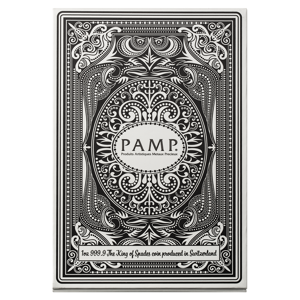 Pamp 1oz Pure Silver Shaped Coin - Royal Flush King of Spades