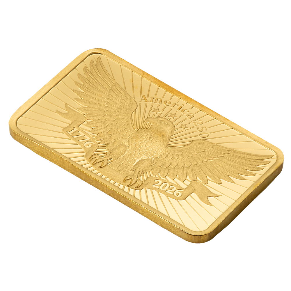 2.5g Gold bar 250th Anniversary of the United States