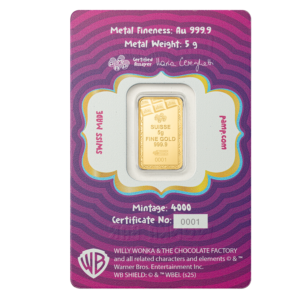 Pamp 5g Pure Gold Bar - Wonka Chocolate