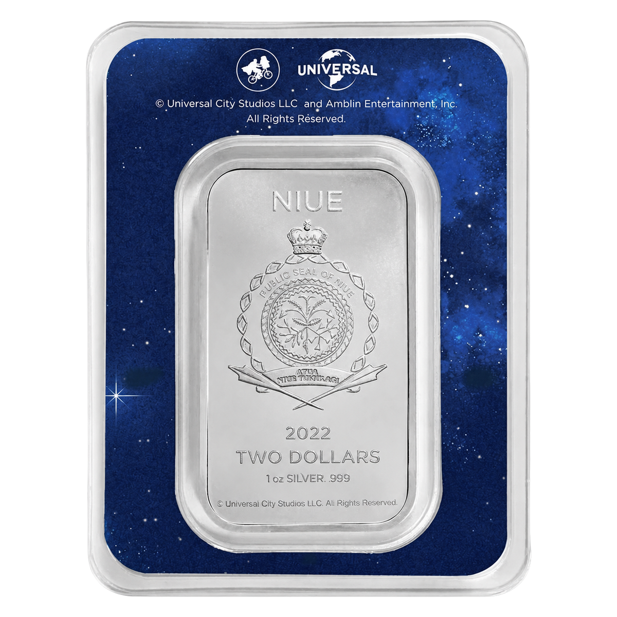 2022 Niue E.T. Movie Poster Colorized 1 oz Silver Bar in TEP