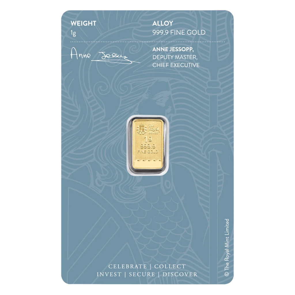 Britannia 1g Gold Bullion Minted Bar | .9999 Fine Gold