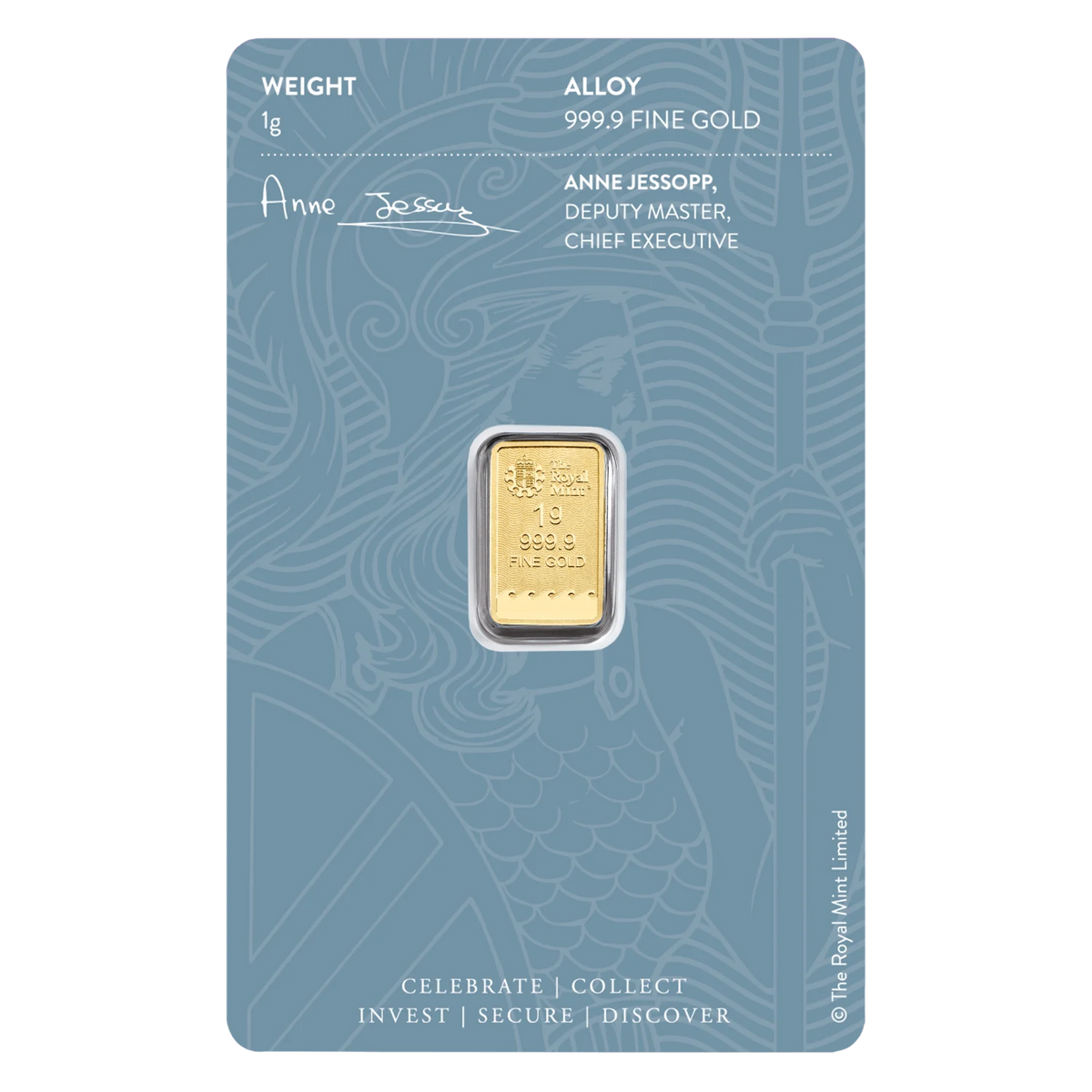 Britannia 1g Gold Bullion Minted Bar | .9999 Fine Gold