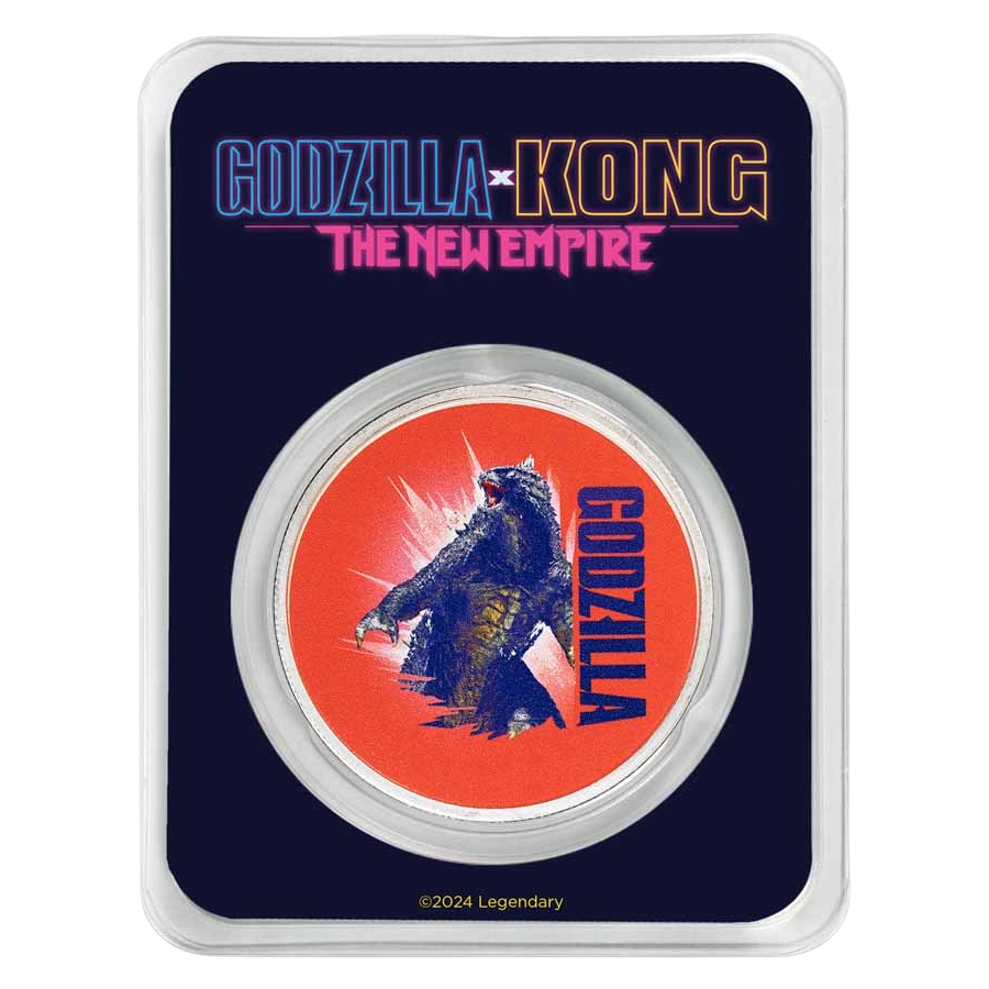 Godzilla x Kong – Godzilla Colorized 1 oz Silver Round in TEP