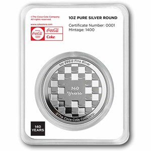 Coca-Cola® 1 oz Silver 140 Years Anniversary Round (in TEP)