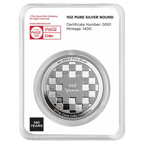Coca-Cola® 1 oz Silver 140 Years Anniversary Round (in TEP)