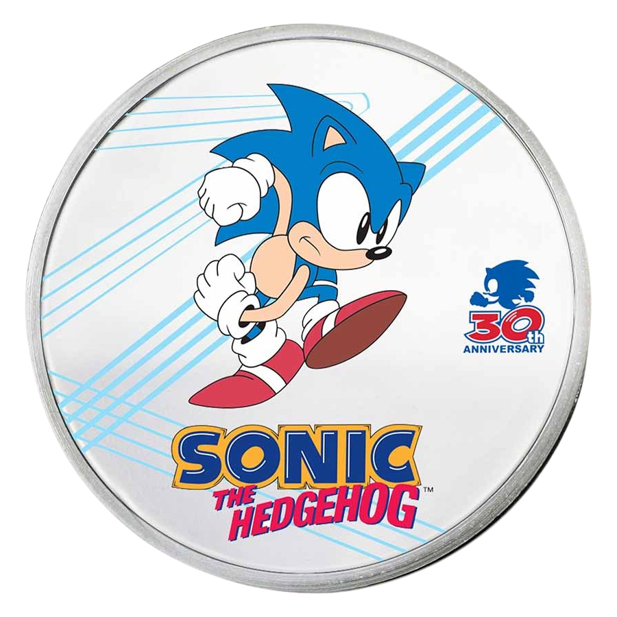 2021 Niue Sonic the Hedgehog 30th Anniversary – Sonic Colorized 1 oz Silver Coin in TEP