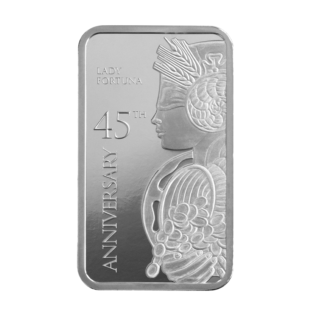 Pamp Lady Fortuna™ 45th Anniversary 1oz Silver Bar
