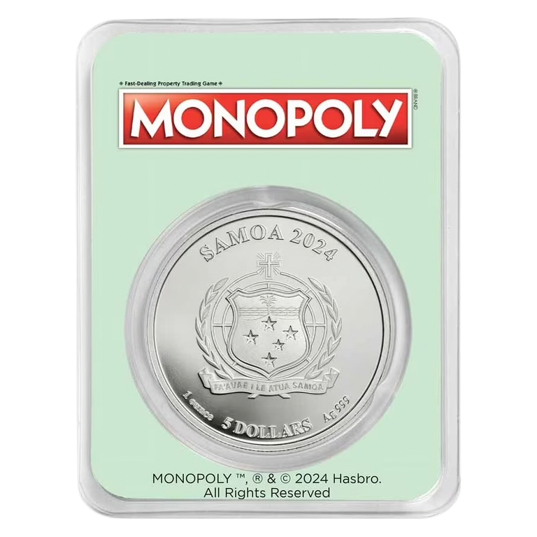 2024 Samoa Monopoly Board Space: Electric Company 1 oz Silver Coin in TEP