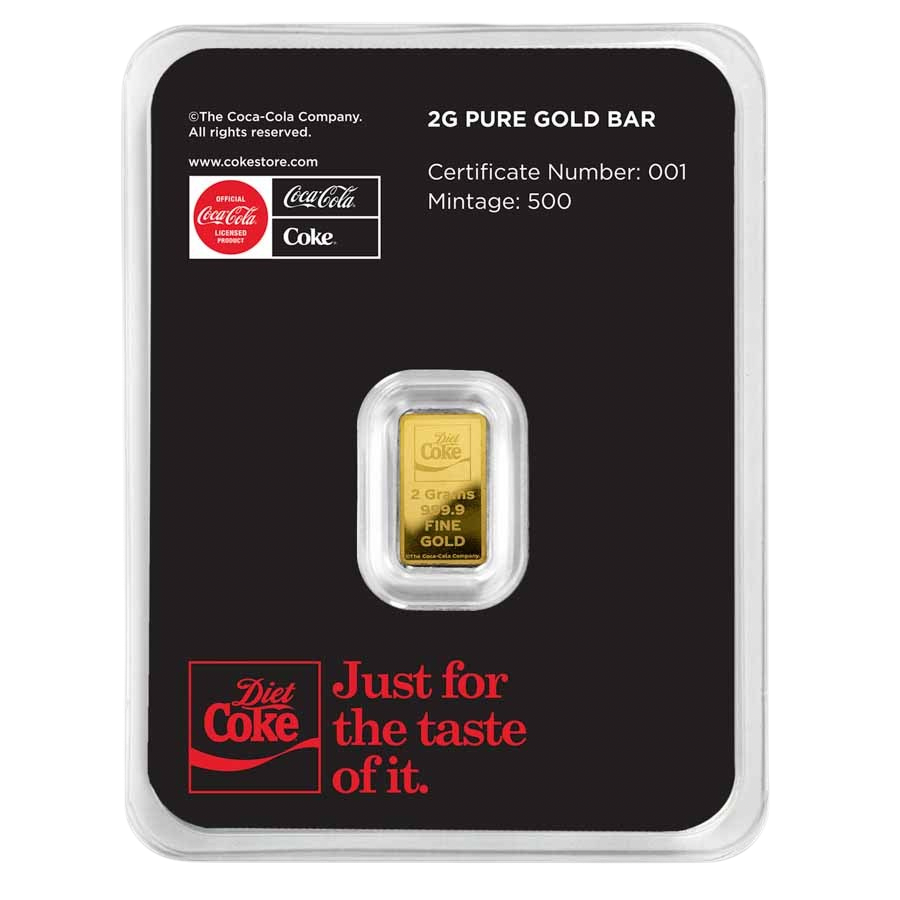 Diet Coke Coca-Cola 2g Gold Bar