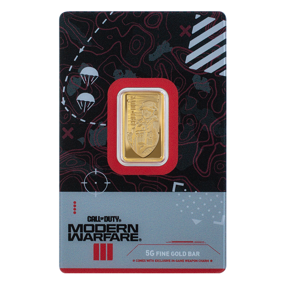 Call of Duty®: Modern Warfare® III 5g gold bar with pendant frame & bonus in-game weapon charm – additional view