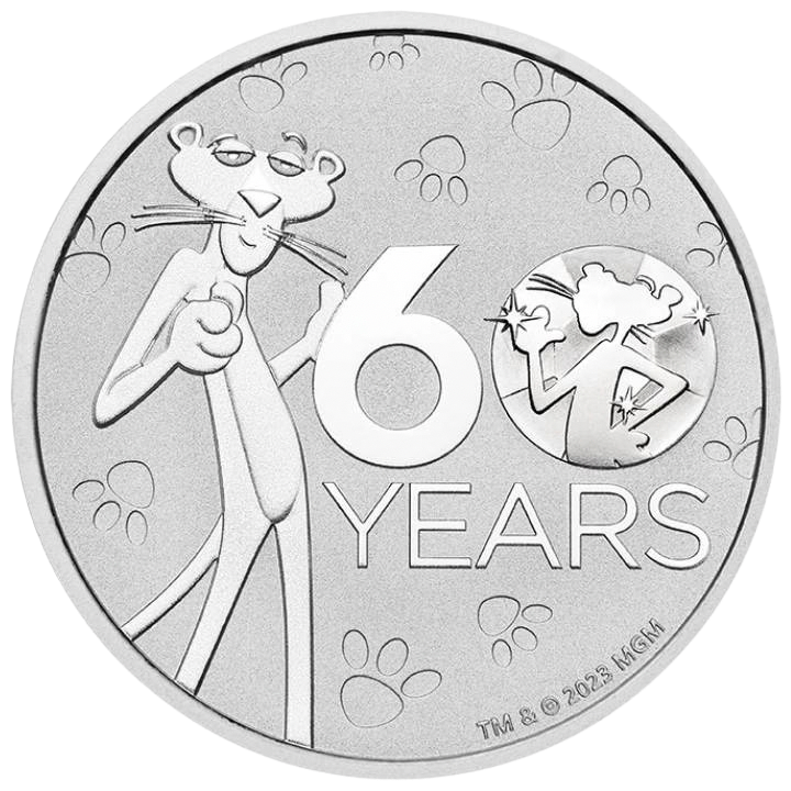 2024 Tuvalu Pink Panther 60th Anniversary 1 oz Silver Coin Pre-Owned