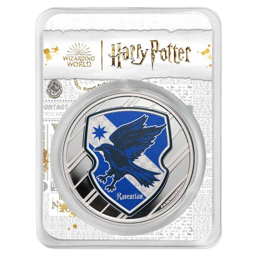 Harry Potter Ravenclaw Colorized 1 oz Silver Round in TEP – product view