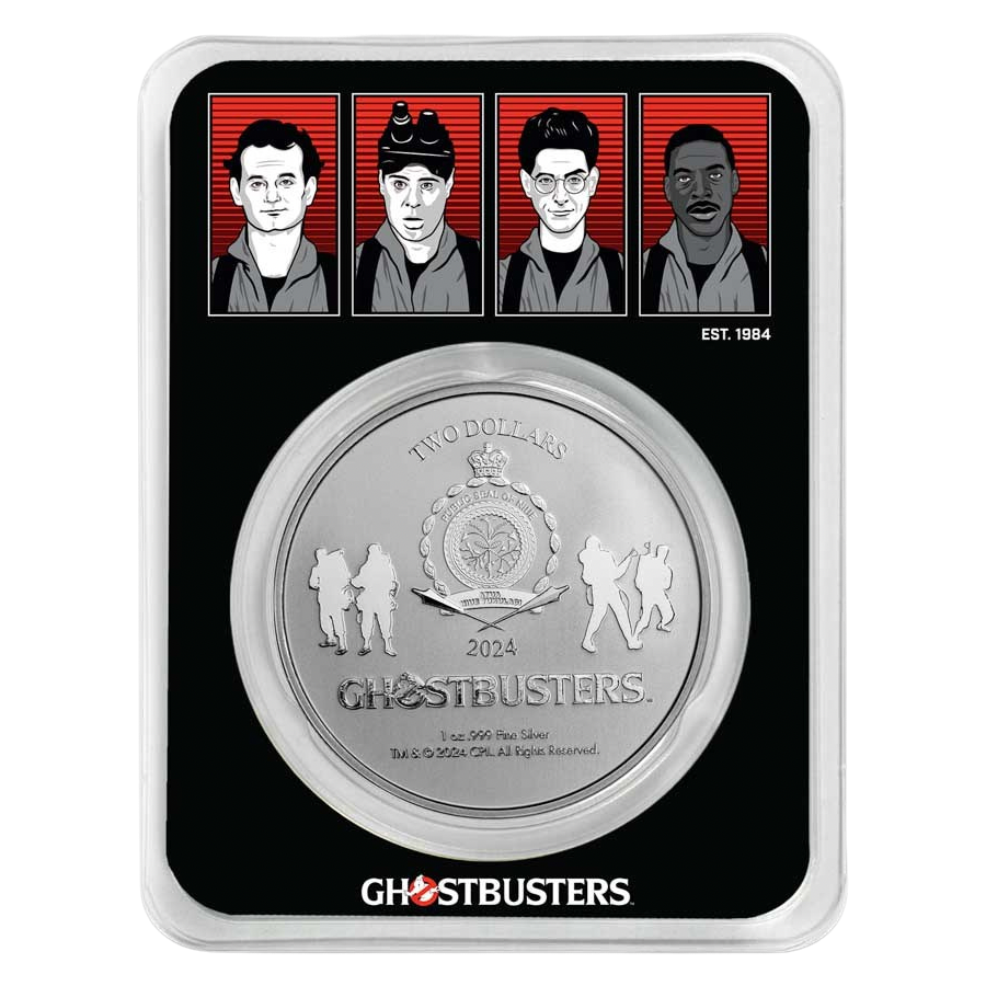 2024 Niue Ghostbusters 40th Anniversary Colorized 1 oz Silver Coin in TEP