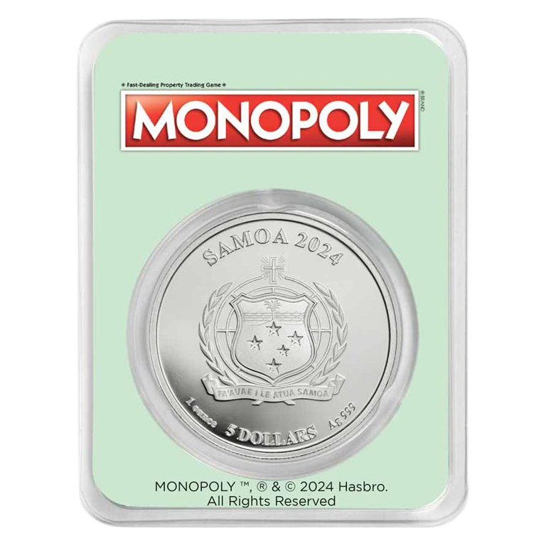2024 Samoa Monopoly Board Space: Water Works 1 oz Silver Coin in TEP