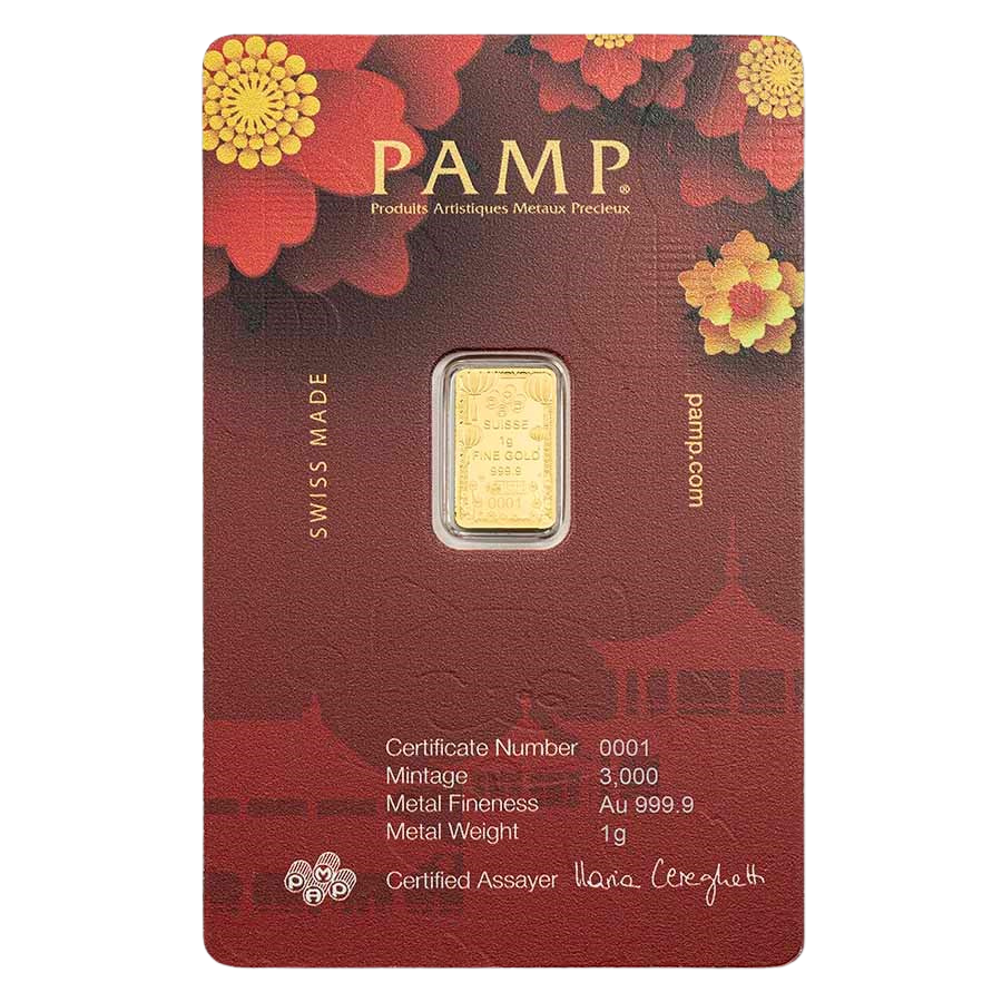 PAMP Lucky Cat 1 Gram Gold Bar
