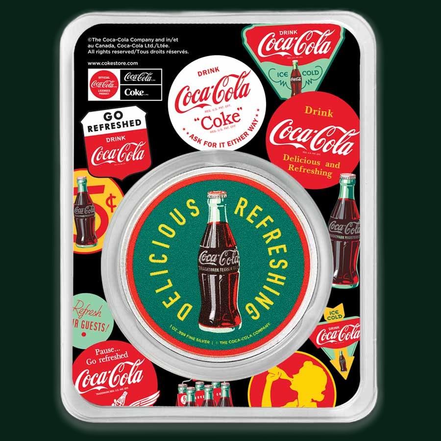 Coca-Cola® 1 oz Silver Colorized Round 5 cent Bottle (in TEP)