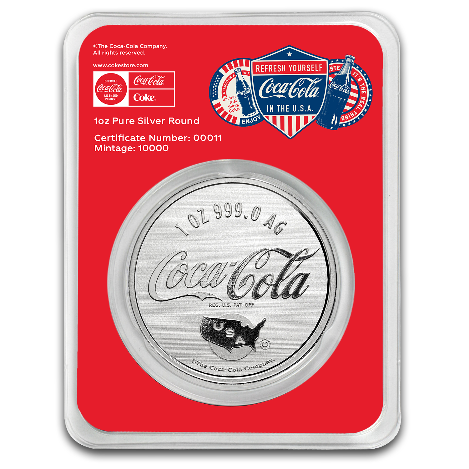 Coca-Cola® 1 oz Silver Colorized Americana (in TEP)