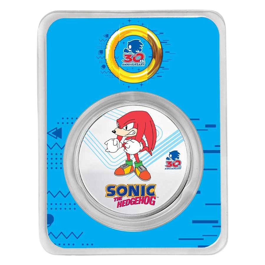 2021 Niue Sonic the Hedgehog 30th Anniversary – Knuckles Colorized 1 oz Silver Coin in TEP