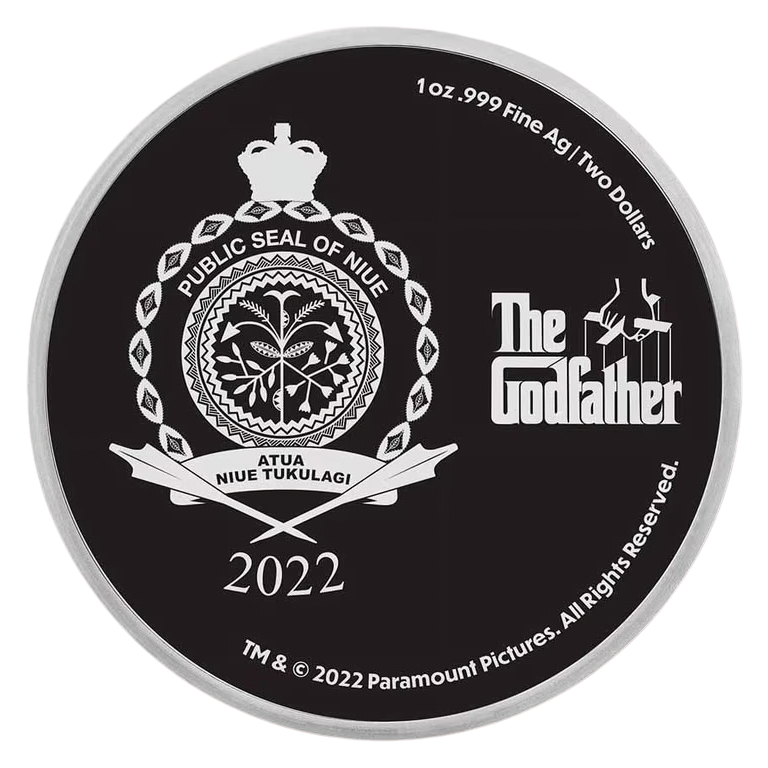 2022 Niue Godfather 50th Anniversary Colorized 1 oz Silver Coin in TEP