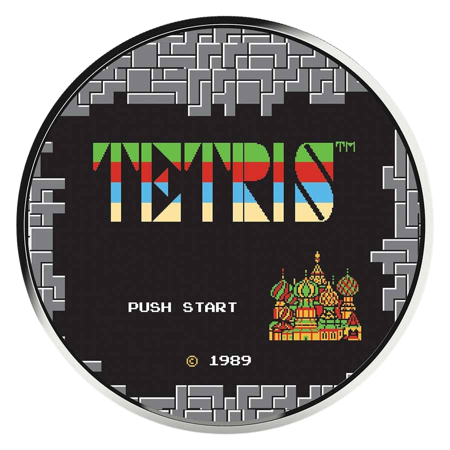 Tetris™ Rocket Launch Colorized 1 oz Silver Round in TEP